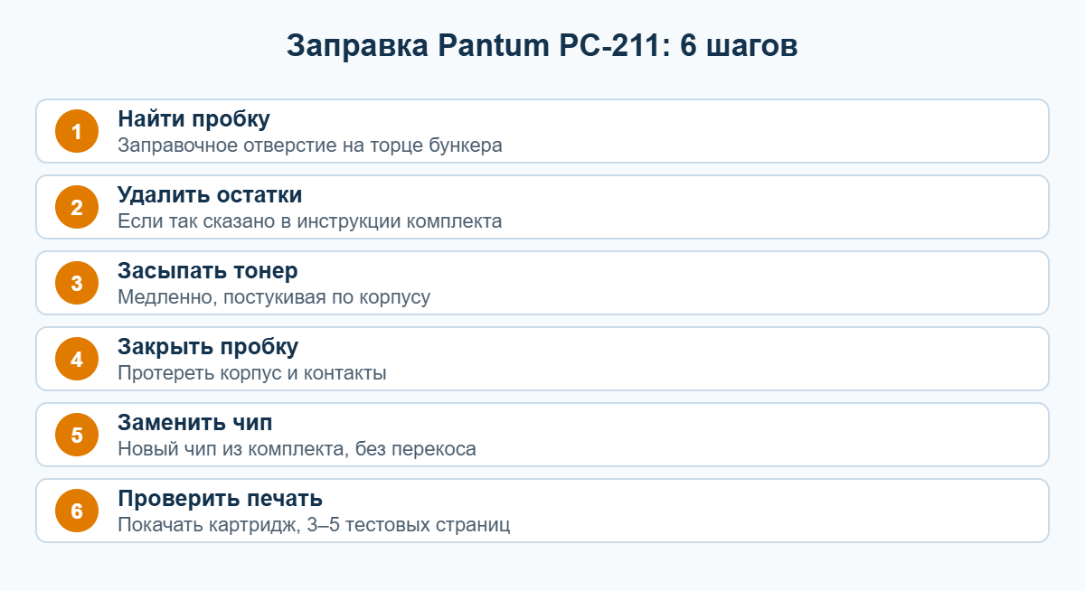 Как заправить картридж Pantum — 6 шагов с заменой чипа