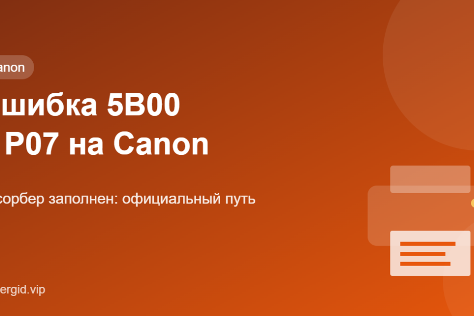 Ошибка 5B00 и P07 на Canon: переполнен памперс — что делать